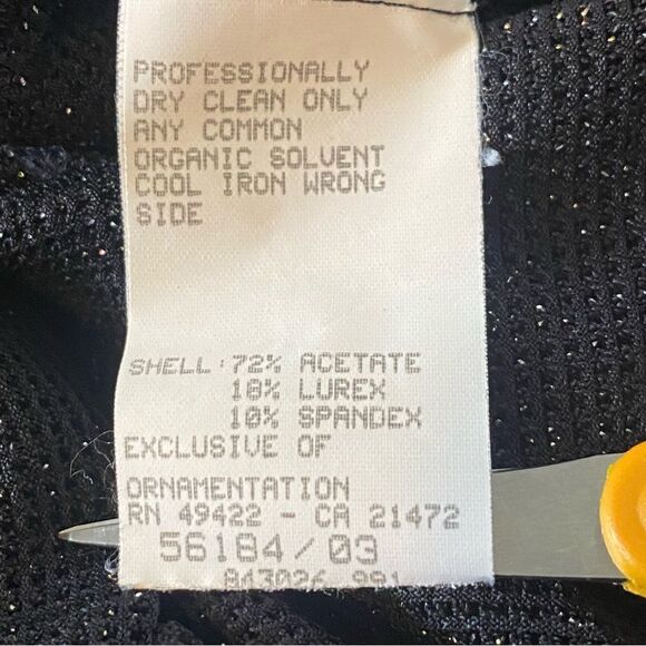 Jessica McClintock Vintage Black/Silver Threads Cardigan Sweater Size Medium - Picture 4 of 10